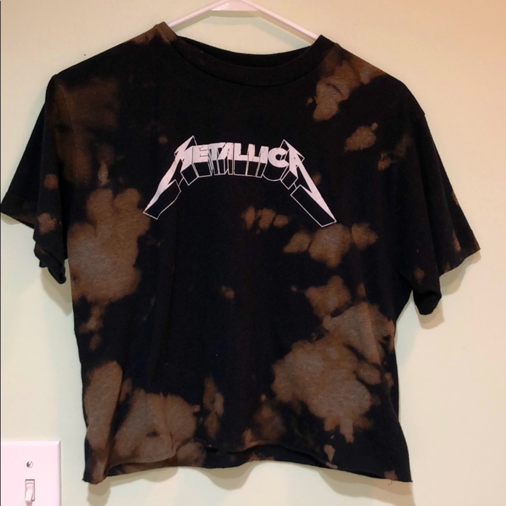 tie-dye Metallica crop top